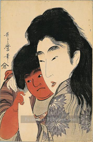 Yama Uba et Kintaro Kitagawa Utamaro ukiyo e Bijin GA Peintures à l'huile
